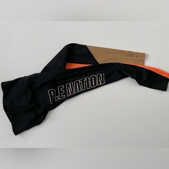 P.E Nation COMEBACK LEGGING IN BLACK ORANGE GOLD COLOR BLOCK XS - Picture 6 of 9